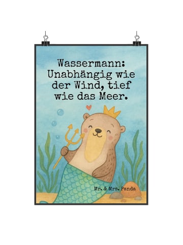 Mr. & Mrs. Panda Posterdruck Wassermann Astrologie Design mit Sp... in Weiß