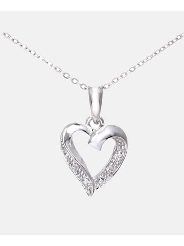Diamant L'éternel Halskette mit Anhänger aus 375 Weißgold mit Diamant Herz-Design