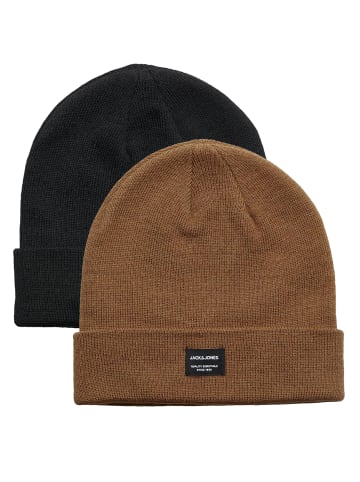 Jack & Jones Beanie Wollmütze Gerippte Wintermütze Cuff Hipster in Braun-2