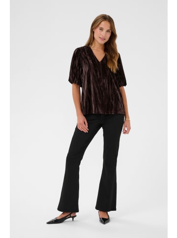 Kaffe Kurzarm-Bluse KAelva Regular fit in Black Coffee