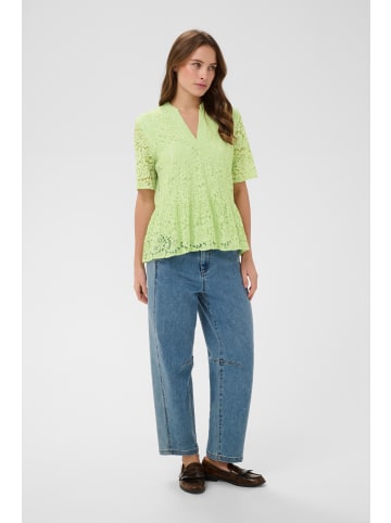 SAINT TROPEZ Kurzarm-Bluse ZannaSZ Gerade Passform in Smoke Green