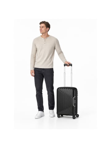 Redolz Essentials 01 4 Rollen Kabinentrolley 53 cm mit Dehnfalte black metallic