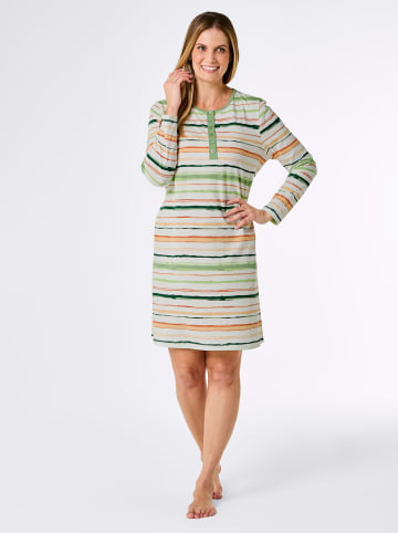 WITT WEIDEN Nachthemd in ecru-eucalyptus-gestreift