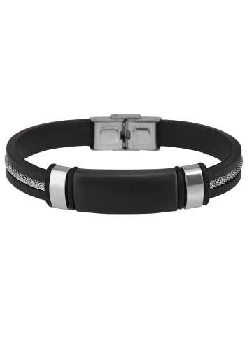 Adeliás Herren Armband aus Edelstahl 21 cm in schwarz