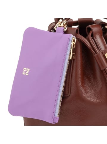 DuDu Beuteltasche Leder 14 cm in coffee brown