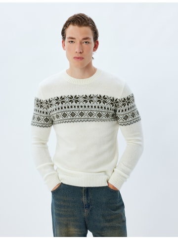 KOTON Sweater in Ekru Gemustert