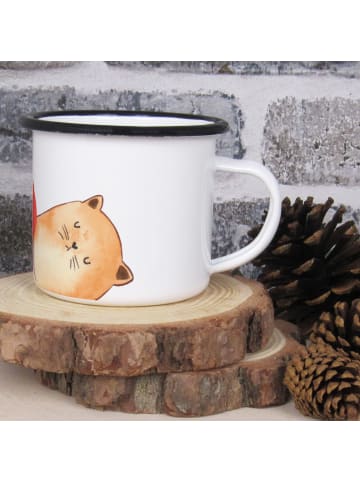 Mr. & Mrs. Panda Camping Tasse Katze Wolle ohne Spruch in Weiß