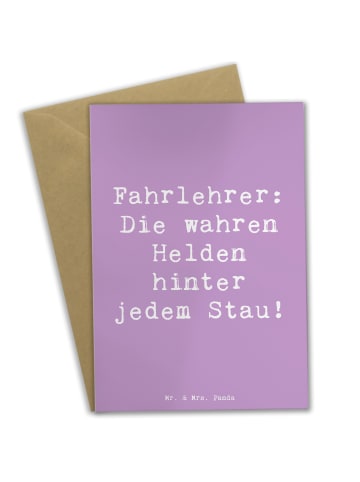 Mr. & Mrs. Panda Grußkarte Spruch Fahrlehrer Helden mit Spruch in Lavendeltraum