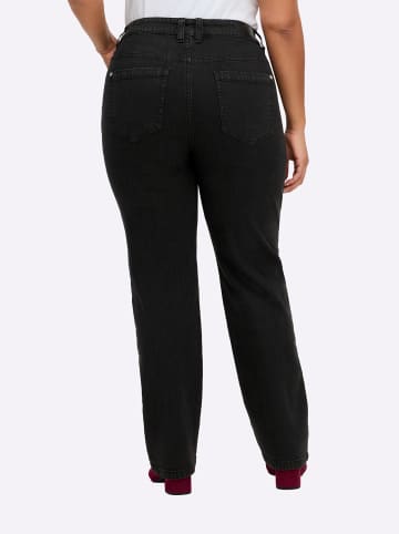 sheego Gerade Jeans in black denim