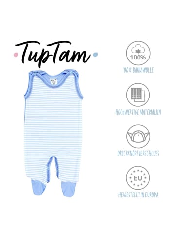 TupTam 2er- Set Strampler in beige/blau