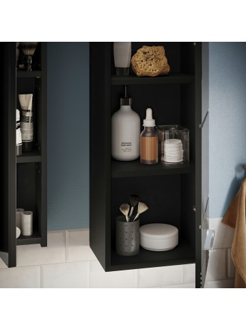 xonox.home Hängeschrank in schwarz/schwarz hochglanz  - (B) 30 x (H) 77 x (T) 23