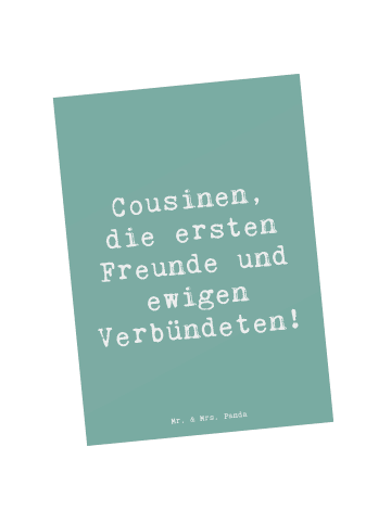 Mr. & Mrs. Panda Wanddeko Spruch Cousine Freunde mit Spruch in Meeresbrise