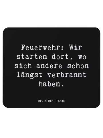 Mr. & Mrs. Panda pc mauspad Spruch Feuerwehrmann Helden mit Spruch in Schwarz