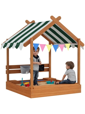 Outsunny Sandkasten 124L x 116B x 146H cm