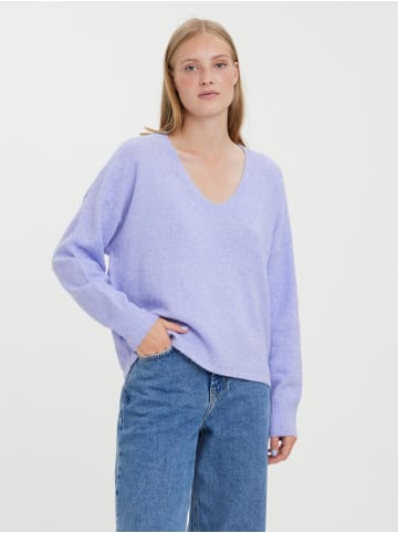 Vero Moda V-Ausschnitt Feinstrick Pullover Langarm Sweater VMDOFFY in Lavendel