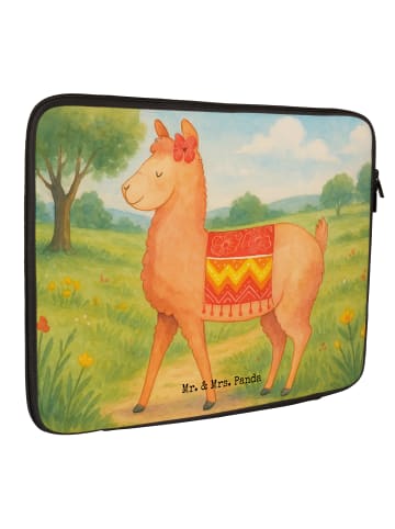 Mr. & Mrs. Panda Laptop Tasche Alpaka Stolz Design ohne Spruch in Weiß