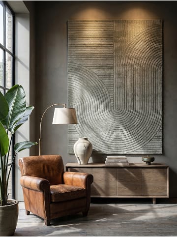 KADIMA DESIGN Teppich Kurzflor mit Zen-Dessin, pflegeleicht und flach im Aufbau in Grün