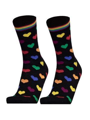 UphillSport Socken RAINBOW HEARTS 2er Pack in Black