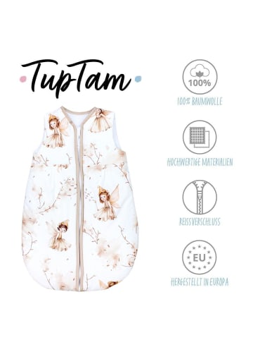 TupTam Baby Ganzjahres Schlafsack Ärmellos Wattiert in weiß/beige