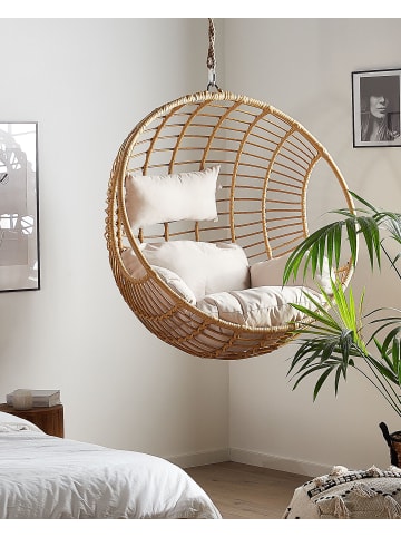 Beliani Hängesessel ASPIO in Braun/Beige - (W) 99 x (H) 99 x (L) 65 cm