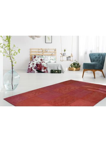 Kayoom Kurzflor Teppich Lyrical 210 in multi - rot - rechteckig
