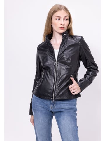 JILANI Damen Lederjacke in Schwarz