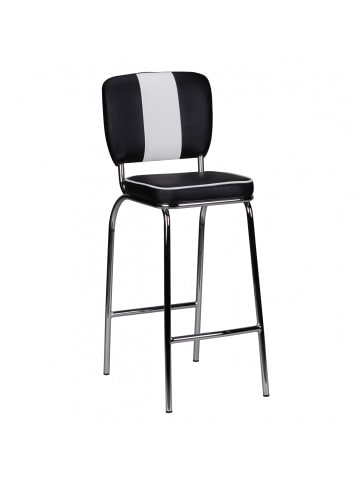 FineBuy Barstuhl in Schwarz / Kunstleder / 40x38x110