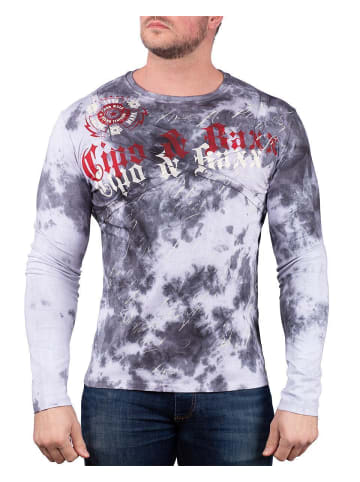 Cipo & Baxx Herren Regular Fit Longsleeve in Grey