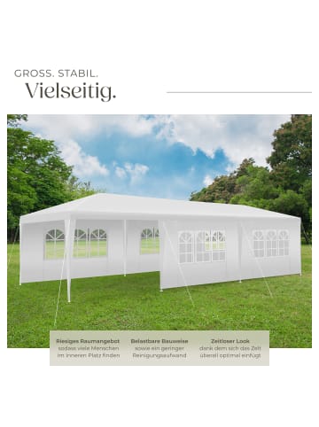tectake Partyzelt Miramas mit 8 Seitenteilen, wasserdicht, 9x3m