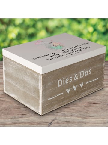Mr. & Mrs. Panda Dekokiste Erzieherin Superheldin mit Spruch in Grau Pastell