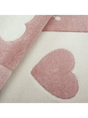 KADIMA DESIGN Kinderteppich Herz‑Kronen‑Patchwork Kinderzimmer in Pink
