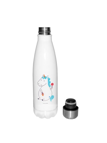 Mr. & Mrs. Panda Trinkflasche Edelstahl Einhorn Baby ohne Spruch in Weiß