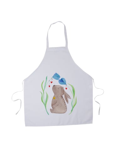 Mr. & Mrs. Panda Schürze Hase Blume ohne Spruch in Weiß