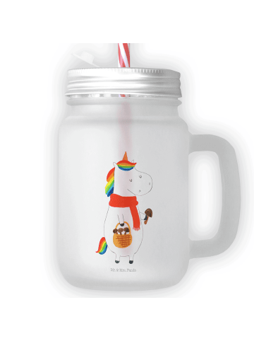 Mr. & Mrs. Panda Trinkglas Mason Jar Einhorn Pilz ohne Spruch in Transparent