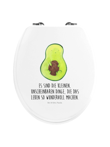 Mr. & Mrs. Panda Toilettendeckel Avocado Kern mit Spruch in Weiß