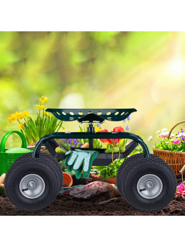 relaxdays 4x Sackkarrenrad in Schwarz-Grau - (H)85 x Ø260 mm
