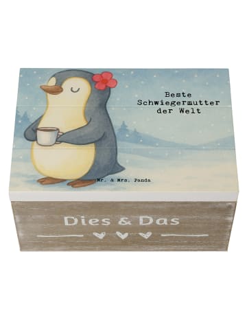 Mr. & Mrs. Panda Geschenkbox Pinguin Beste Schwiegermutter der W... in Weiß