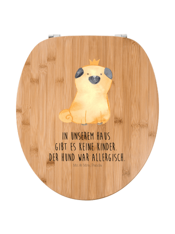 Mr. & Mrs. Panda Motiv WC Sitz Mops Krone mit Spruch in Braun