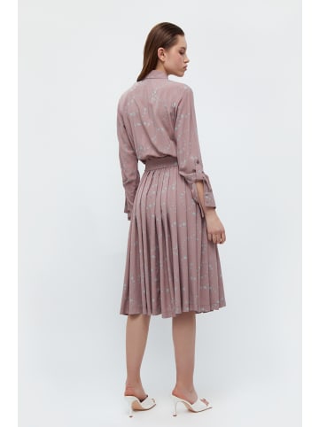Finn Flare Kleid Plissee in brown