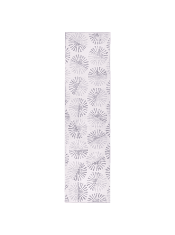 Beliani Kurzflor CATAK in Weiß/Grau - (W) 80 x (L) 300 cm