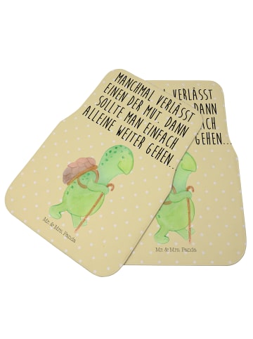 Mr. & Mrs. Panda Automatte Schildkröte Wanderer mit Spruch in Gelb Pastell