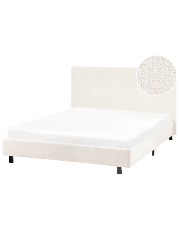 Beliani Doppelbett ALBI in Weiß/Schwarz - (W) 135 x (H) 94 x (L) 211 cm