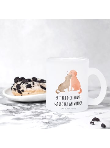 Mr. & Mrs. Panda Teetasse Hunde Liebe mit Spruch in Transparent