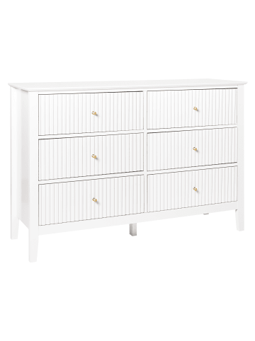 Beliani Kommode ASSISI in Weiß/Gold - (W) 120 x (H) 80 x (L) 40 cm