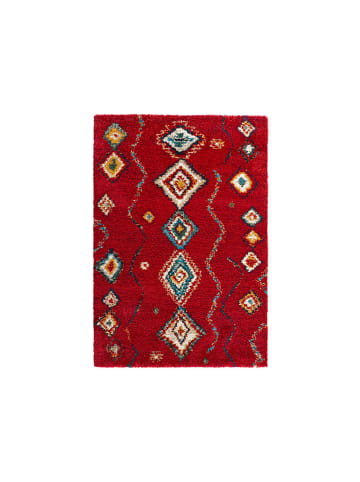 Mint Rugs Hochflor Teppich Geometric rot