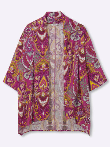 sheego Blusenjacke in magenta-lila-gemustert