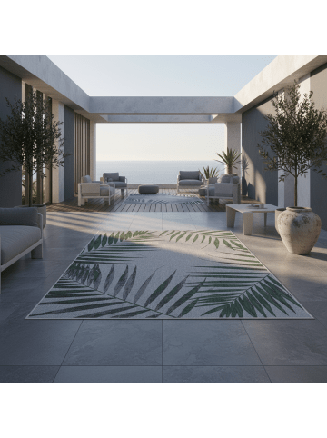 KADIMA DESIGN Teppich Outdoor Waschbar Palmen SARNTAL Strapazierfähig OEKO-TEX Balkon
