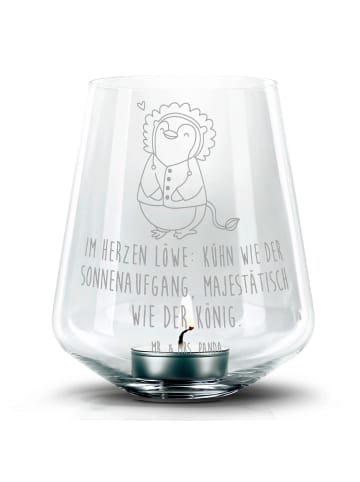 Mr. & Mrs. Panda Kerzenständer Löwe Astrologie mit Spruch in Transparent