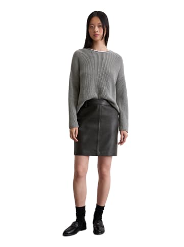 Marc O'Polo Leder-Minirock regular in Schwarz