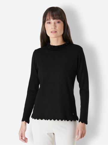 creation L Stehkragenpullover in schwarz